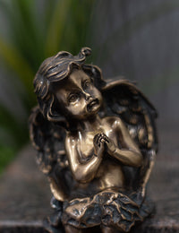 Thumbnail for Engel Bronze sitzend grün
