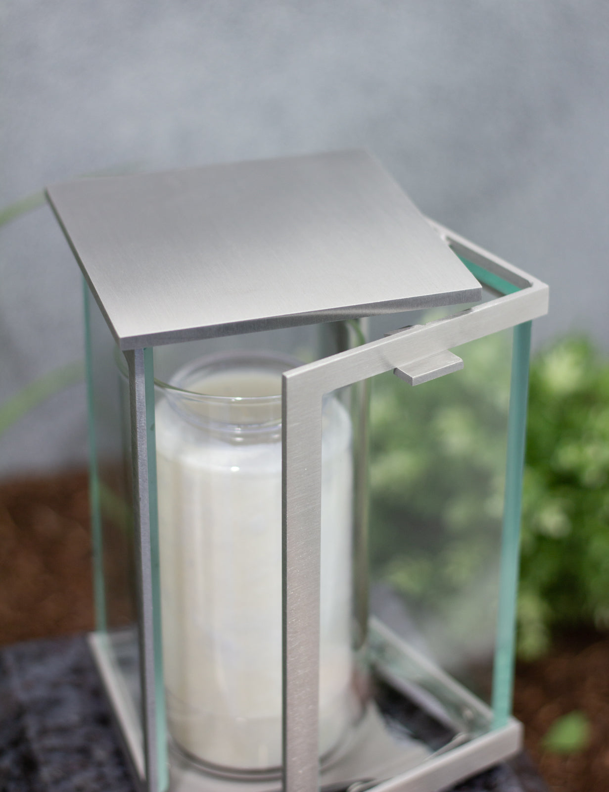 Grablampe Edelstahl matt eckig