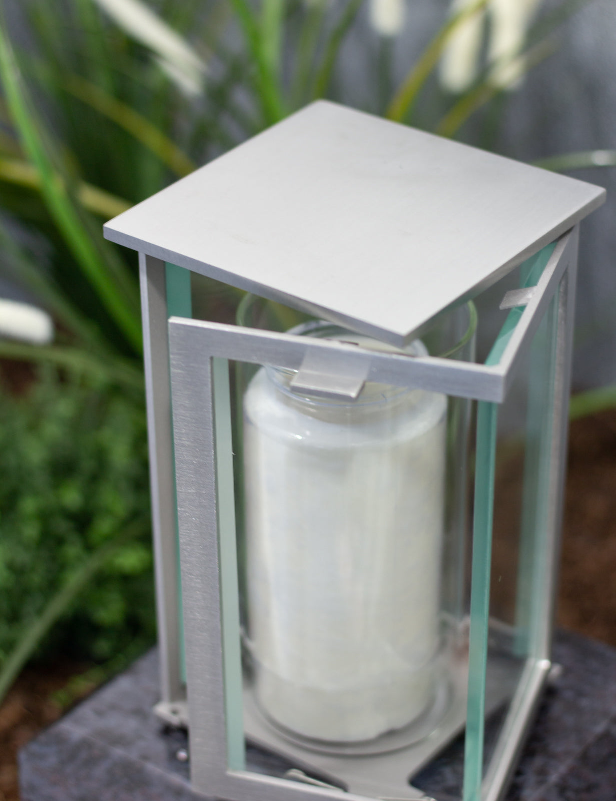 Grablampe Edelstahl matt eckig