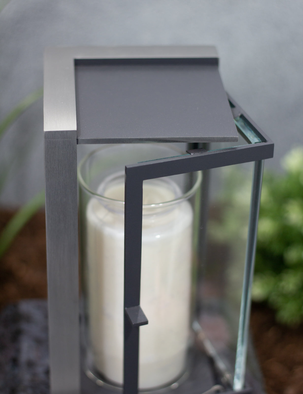 Grablaterne Edelstahl mit Aluminium dunkelgrau