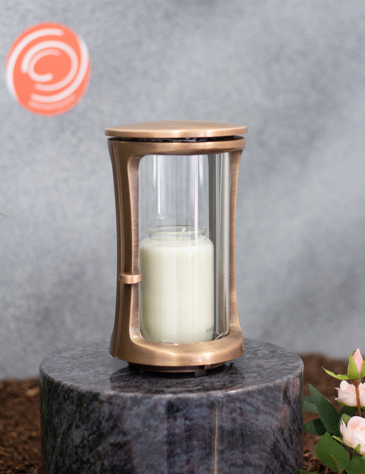 Grablampe Messing rund groß