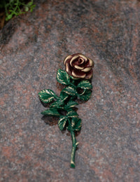 Thumbnail for Rose Bronze klein grün mit roter Blüte