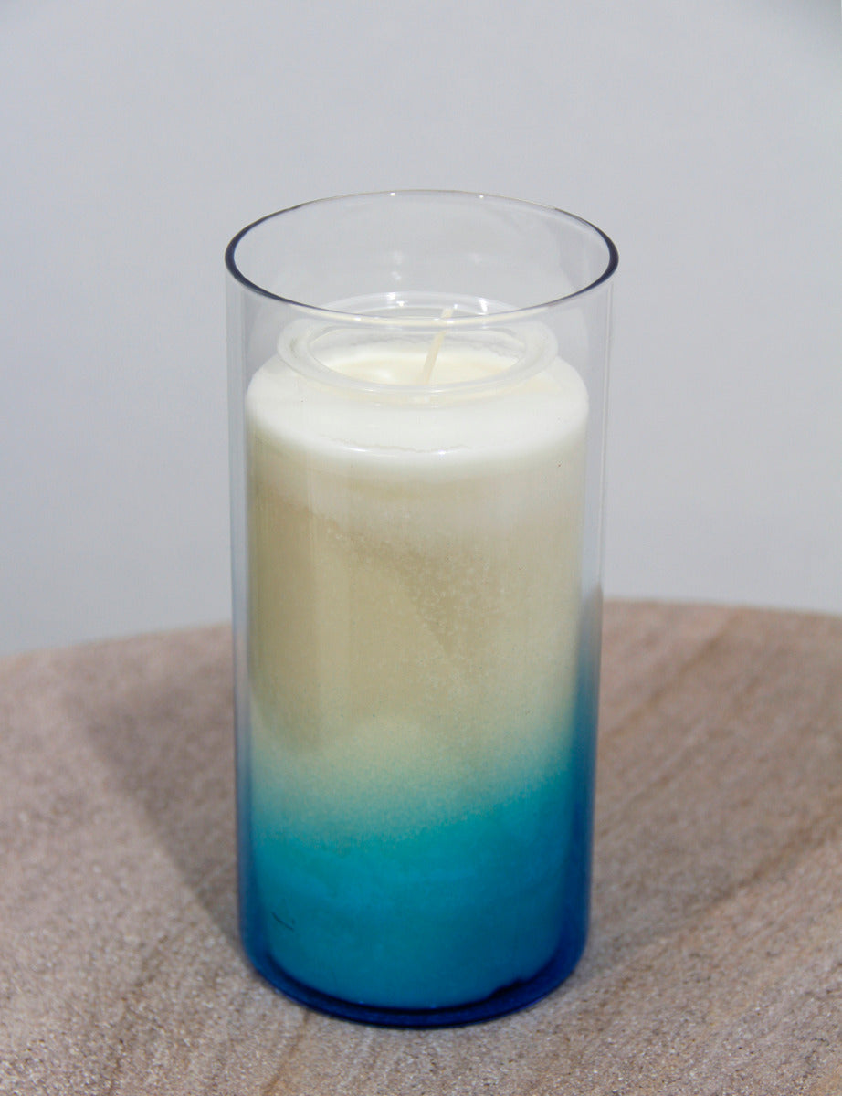 Lampenschutzglas mit blauem Farbverlauf