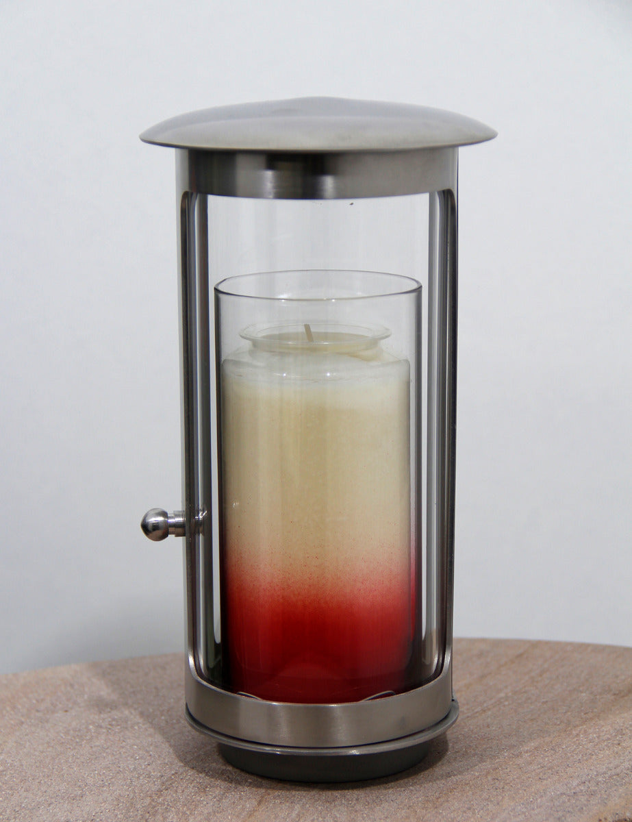 Lampenschutzglas mit rotem Farbverlauf